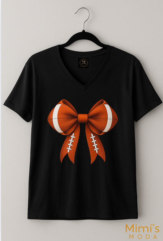 Football Bow Tee – Mimi’s Moda Exclusive